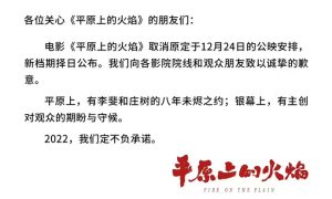 电影《平原上的火焰》为什么撤档了 撤档背后是有隐情吗